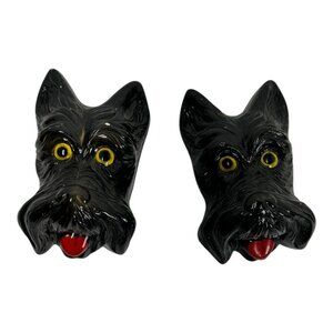 Two Chalk-ware‎ Scottie Dog Wall Decor